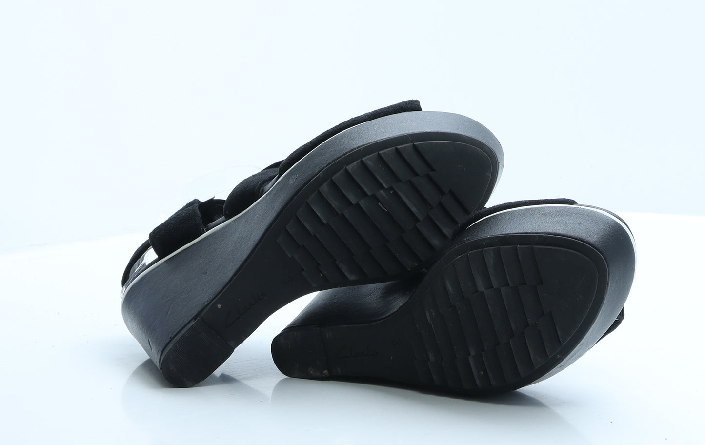 Clarks Womens Black Polyester Strappy Heel UK 3 EUR 36