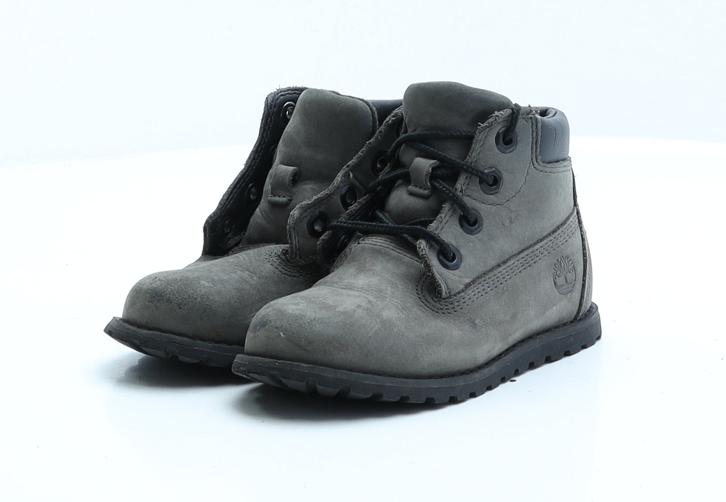 Timberland Boys Grey Faux Suede Combat Boot UK 7.5 EUR 25