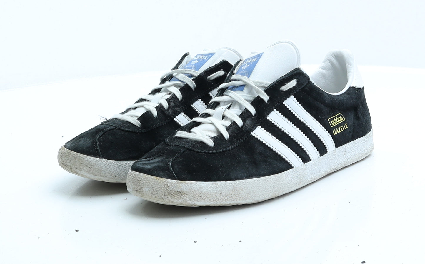 Adidas Gazelle Womens Black Striped Faux Suede Trainer UK 6 EUR 39