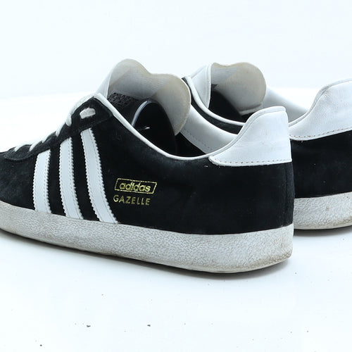 Adidas Gazelle Womens Black Striped Faux Suede Trainer UK 6 EUR 39