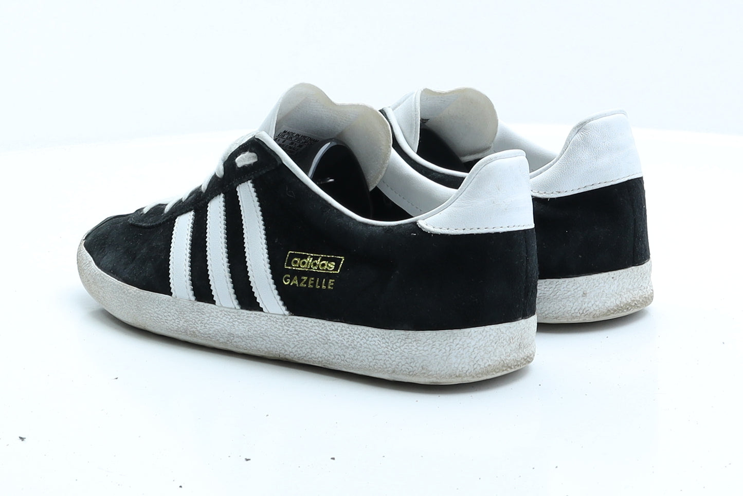 Adidas Gazelle Womens Black Striped Faux Suede Trainer UK 6 EUR 39