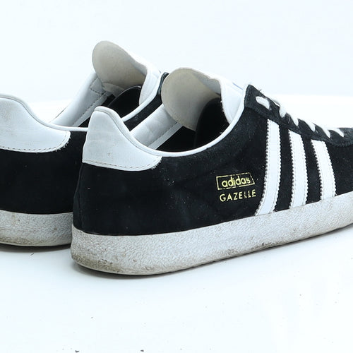 Adidas Gazelle Womens Black Striped Faux Suede Trainer UK 6 EUR 39