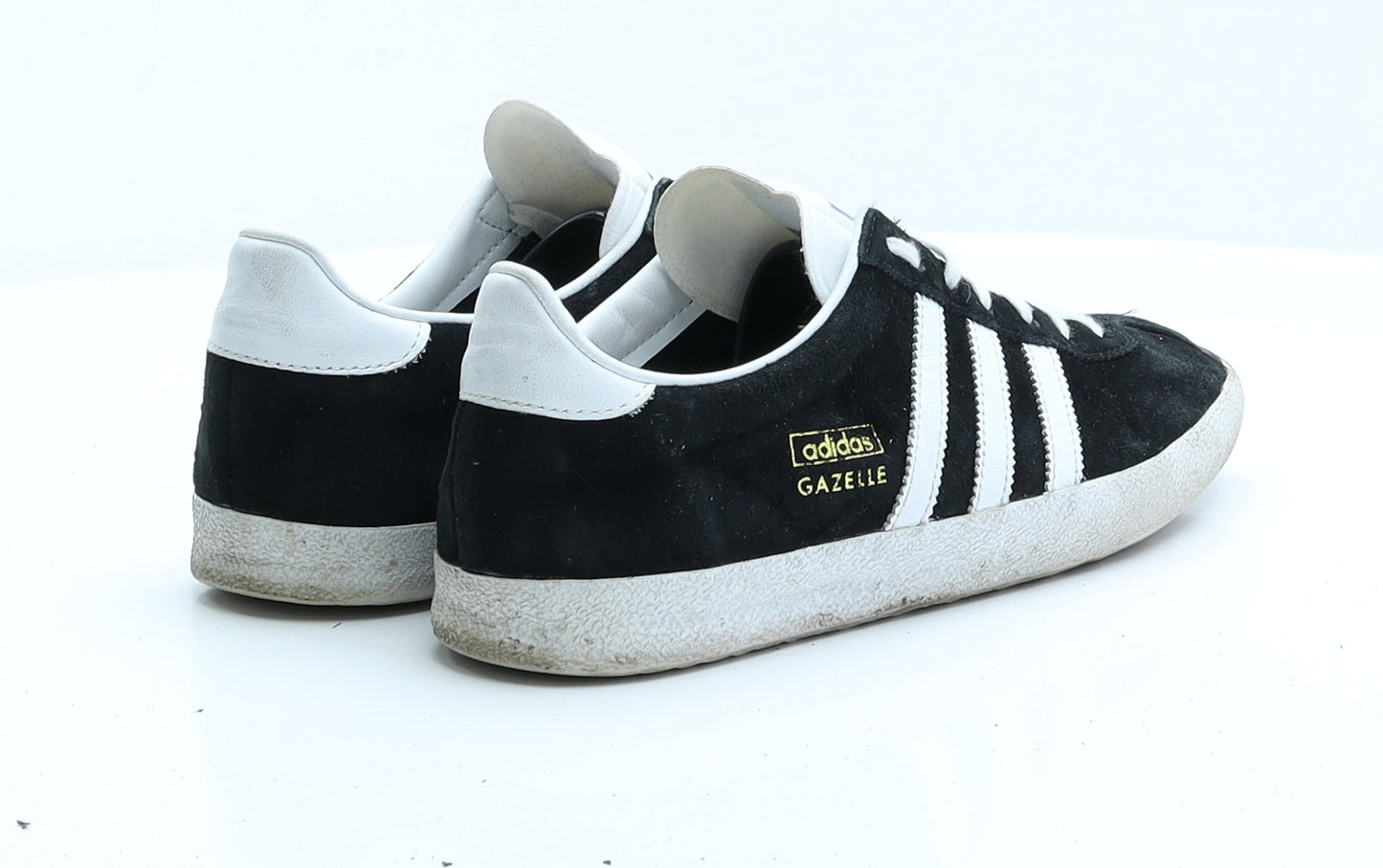 Adidas Gazelle Womens Black Striped Faux Suede Trainer UK 6 EUR 39
