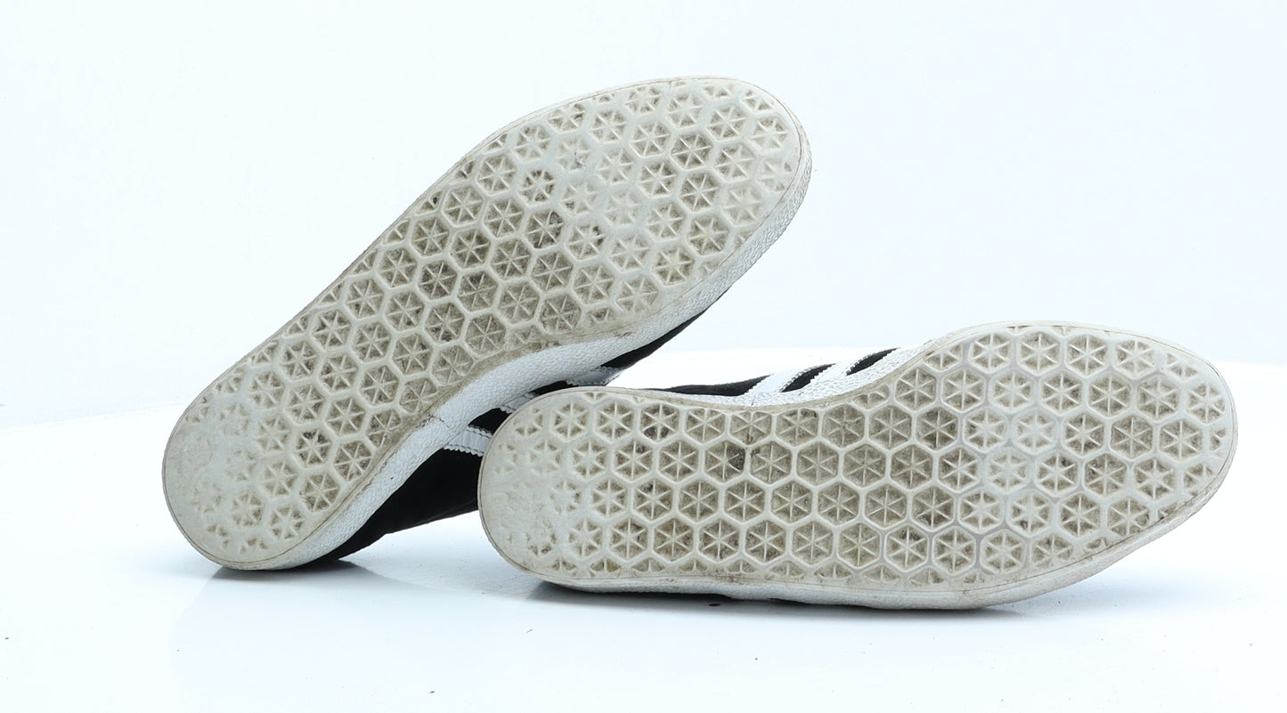 Adidas Gazelle Womens Black Striped Faux Suede Trainer UK 6 EUR 39