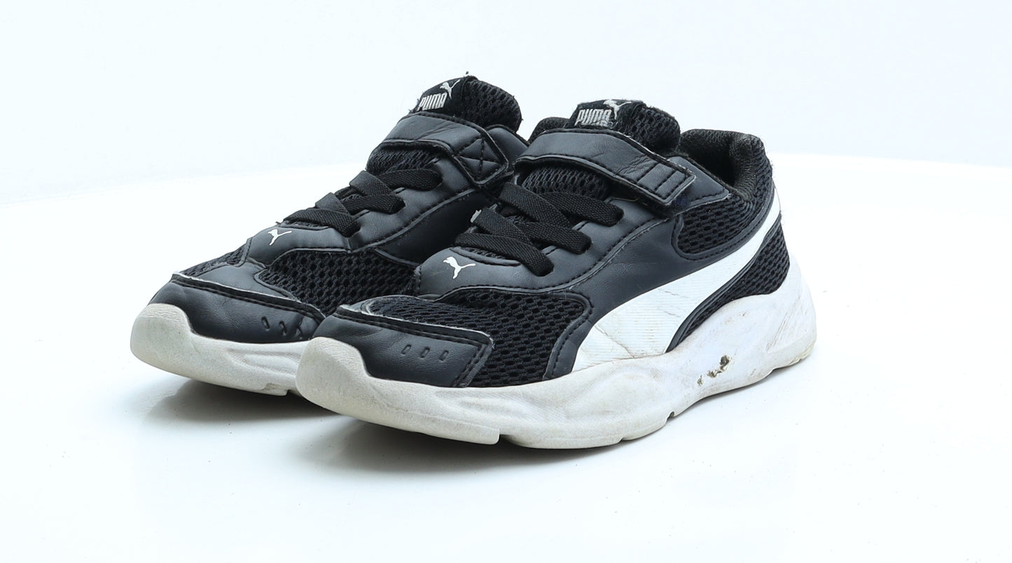 PUMA Boys Black Polyester Trainer UK 2 EUR 34.5