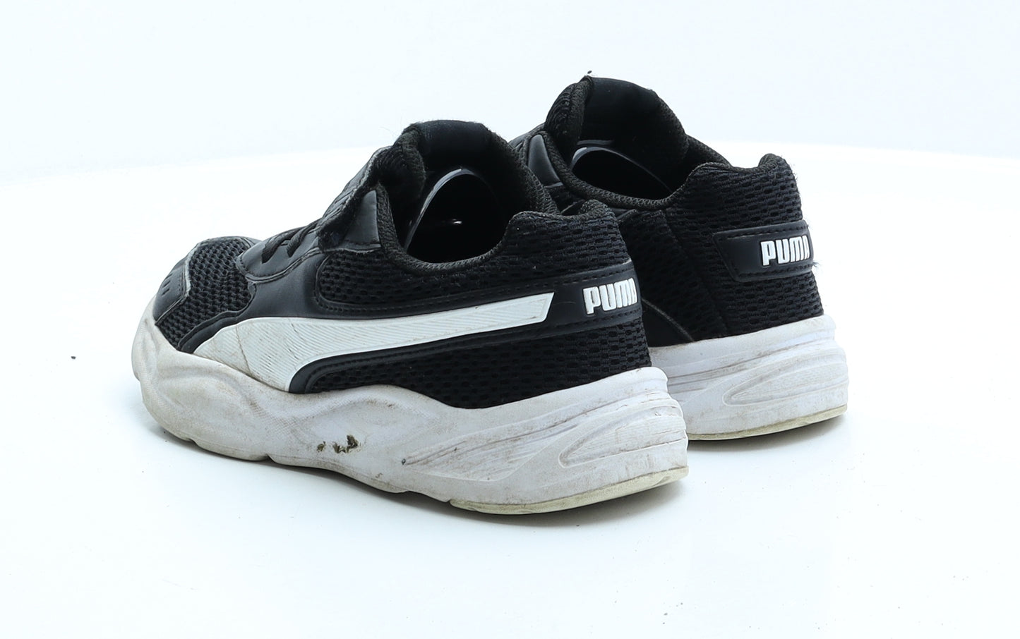 PUMA Boys Black Polyester Trainer UK 2 EUR 34.5
