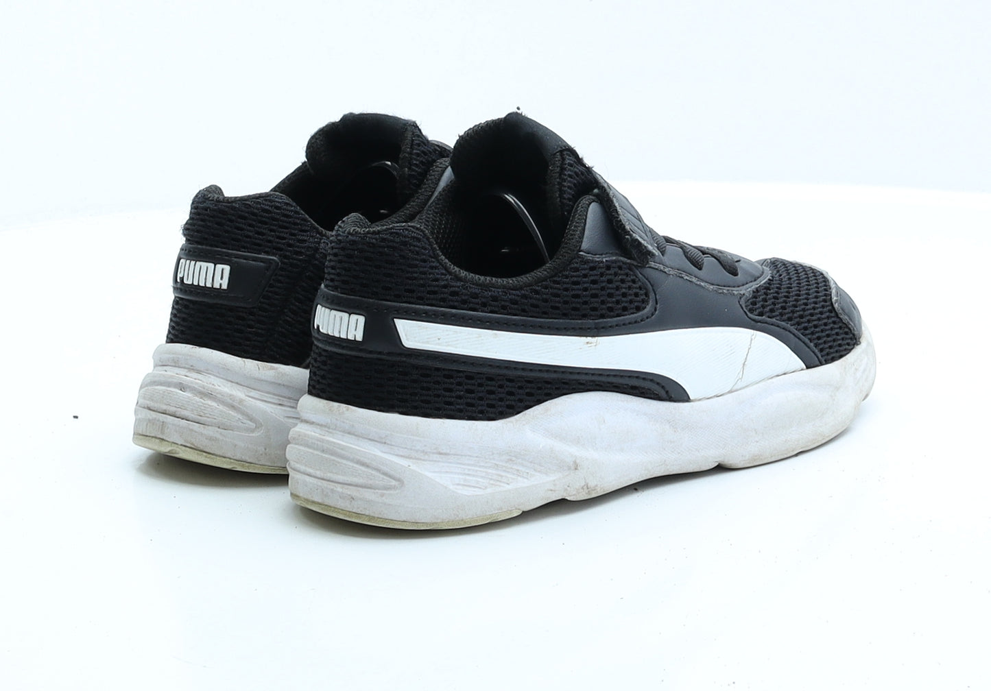PUMA Boys Black Polyester Trainer UK 2 EUR 34.5
