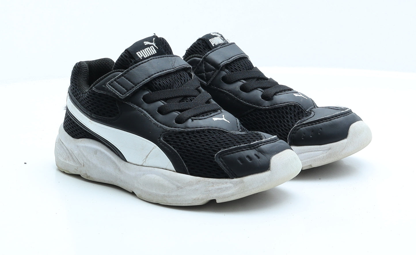 PUMA Boys Black Polyester Trainer UK 2 EUR 34.5
