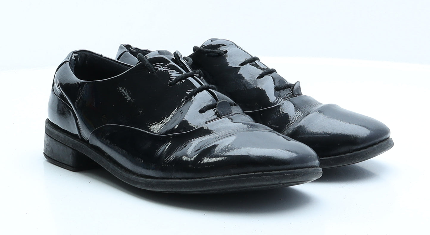 Clarks Womens Black Patent Leather Flat UK 6 EUR 39