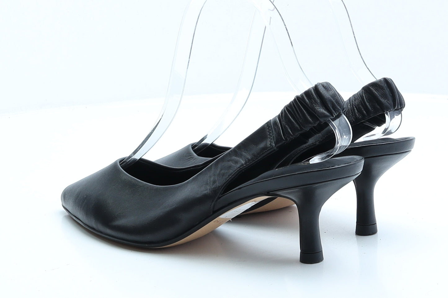 Clarks Womens Black Faux Leather Court Heel UK 4.5 EUR 37.5