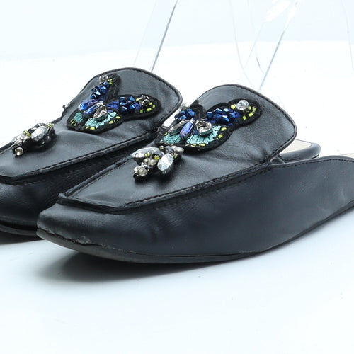 Primark Womens Black Faux Leather Loafer Flat UK 6 EUR 39