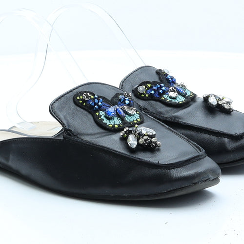 Primark Womens Black Faux Leather Loafer Flat UK 6 EUR 39