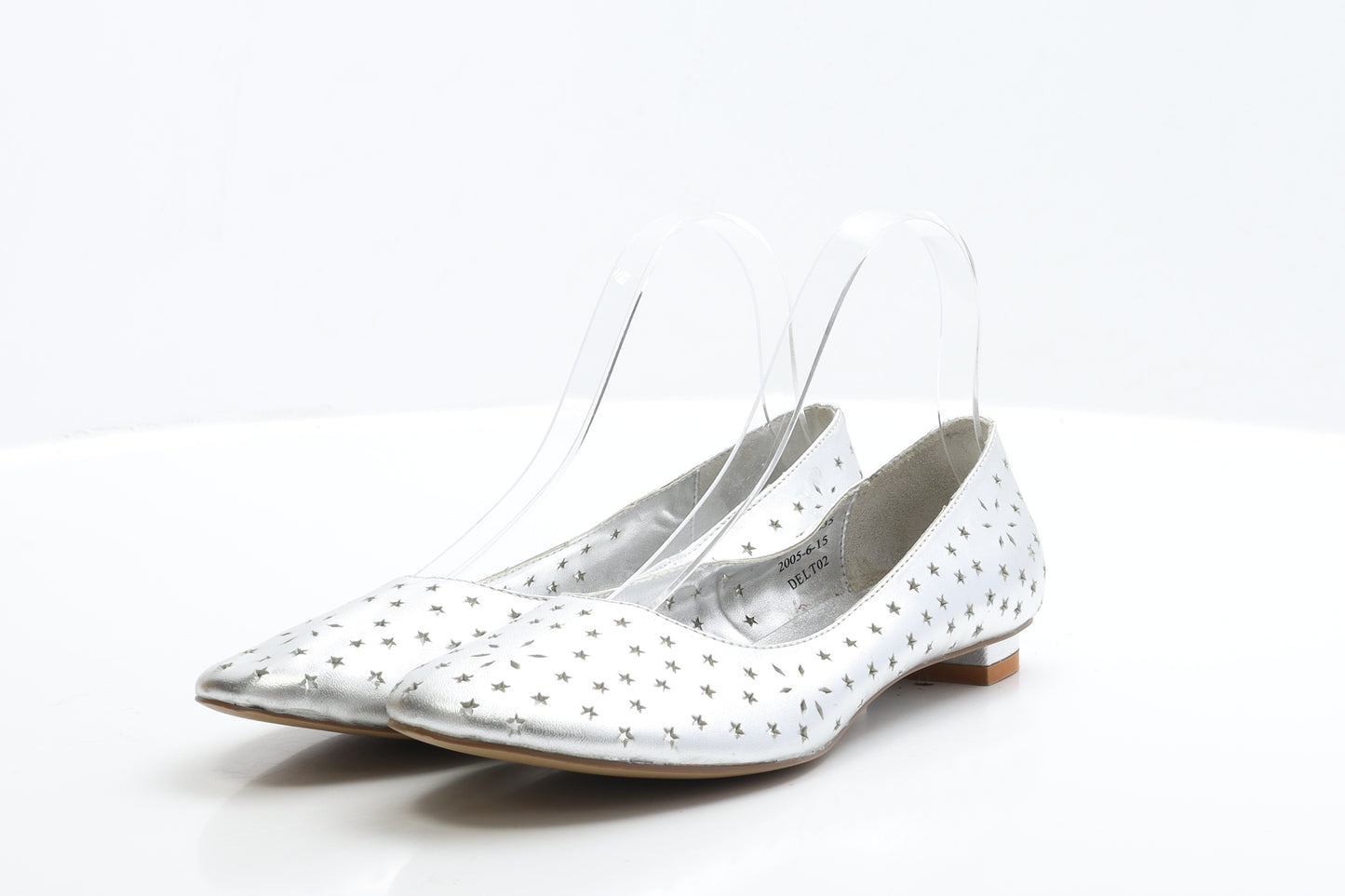 Dorothy Perkins Womens Silver Polyester Ballet Flat UK 5 EUR 38