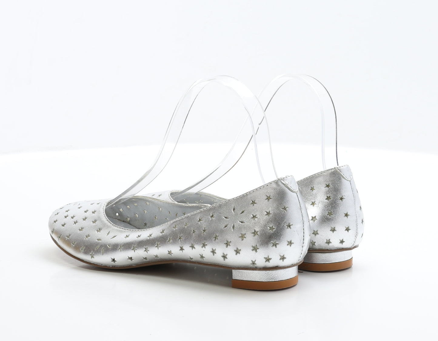 Dorothy Perkins Womens Silver Polyester Ballet Flat UK 5 EUR 38