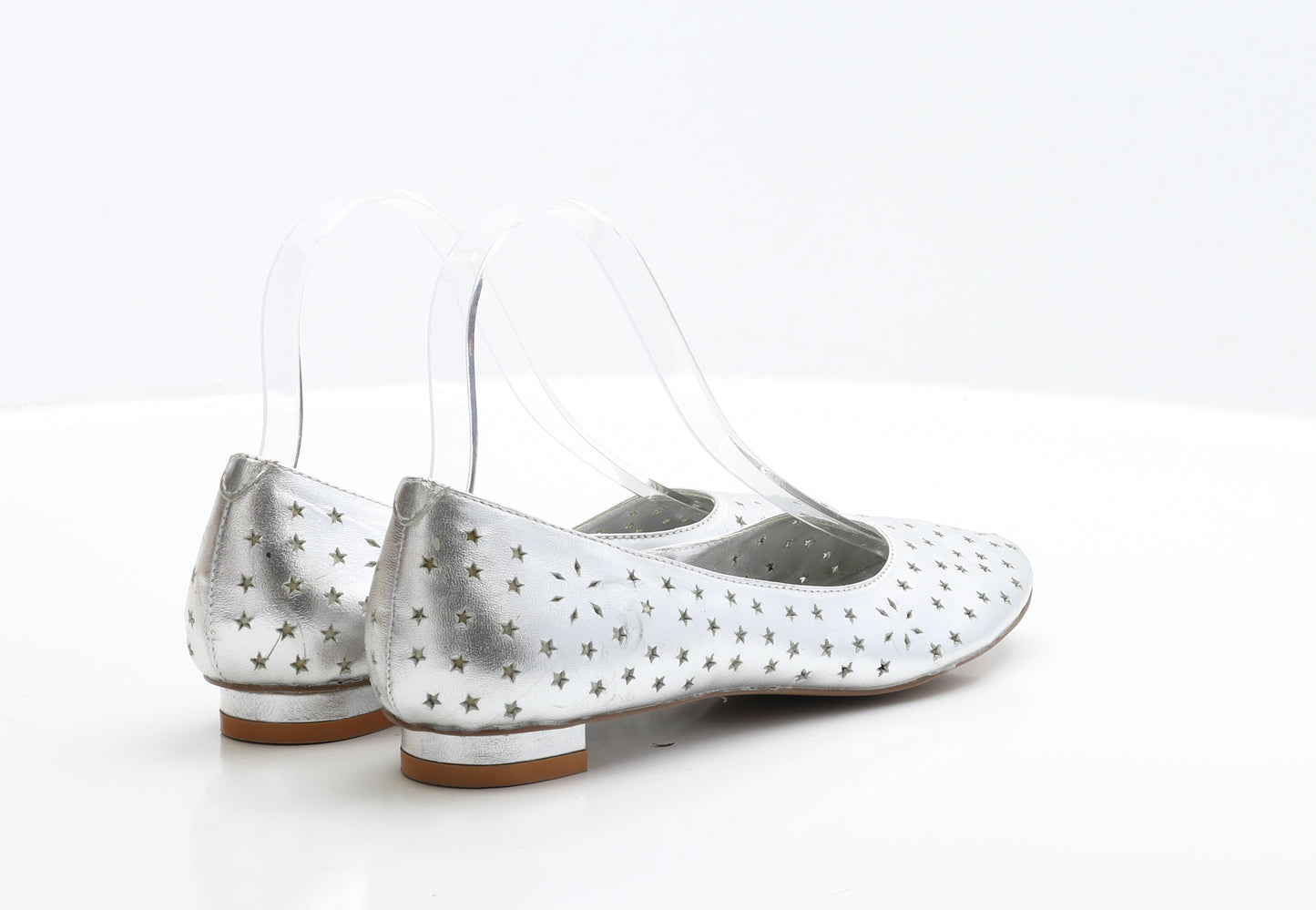 Dorothy Perkins Womens Silver Polyester Ballet Flat UK 5 EUR 38