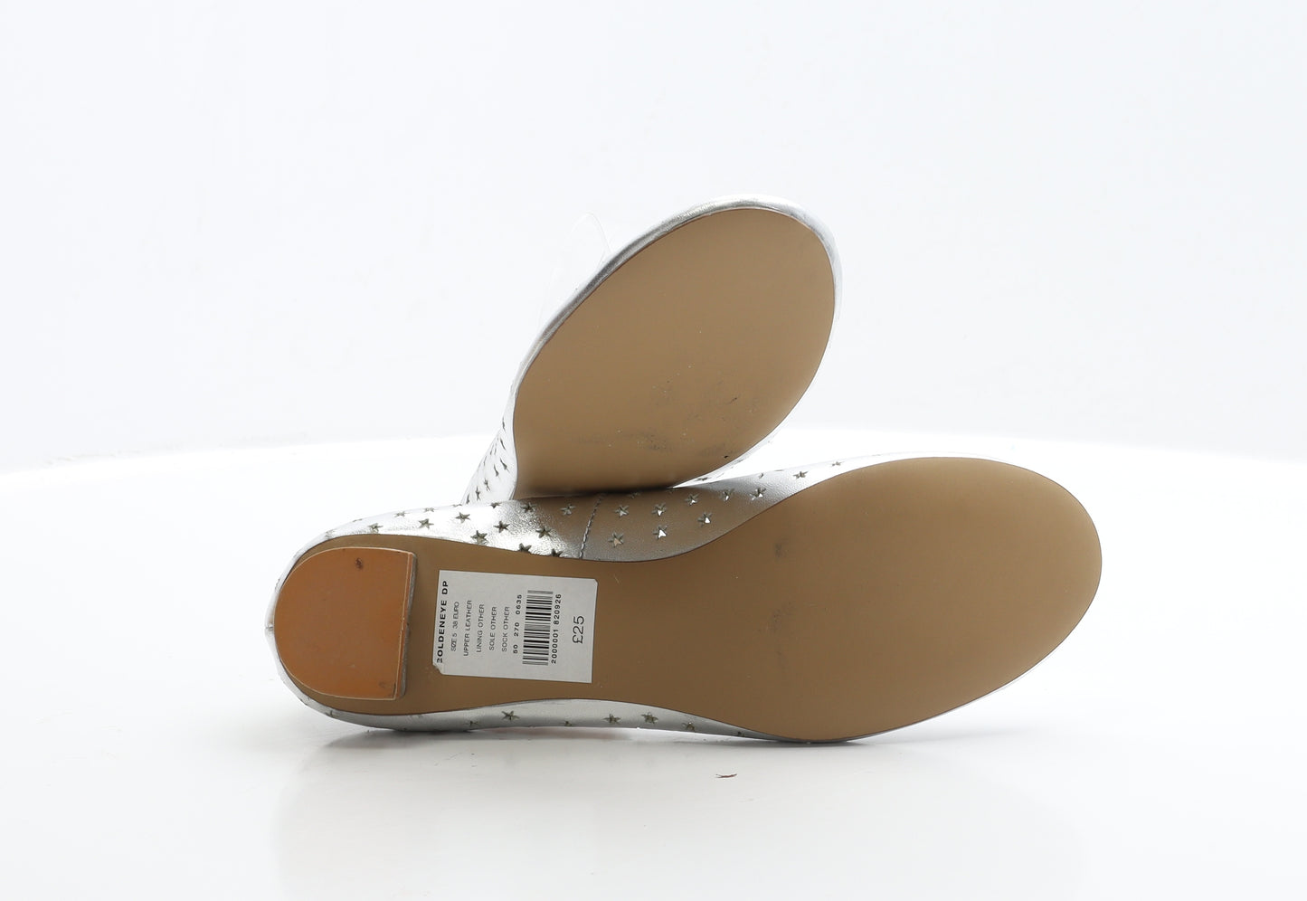 Dorothy Perkins Womens Silver Polyester Ballet Flat UK 5 EUR 38