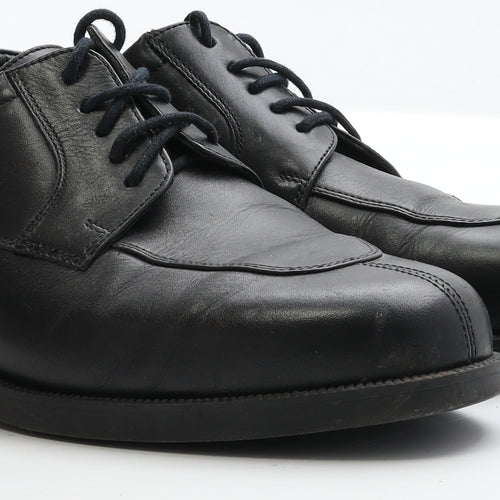Sledgers Mens Black Leather Oxford Casual UK 9 EUR 43 - Wide Fit