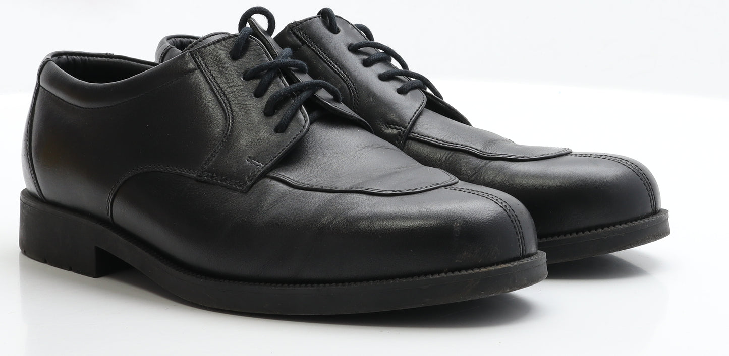 Sledgers Mens Black Leather Oxford Casual UK 9 EUR 43 - Wide Fit