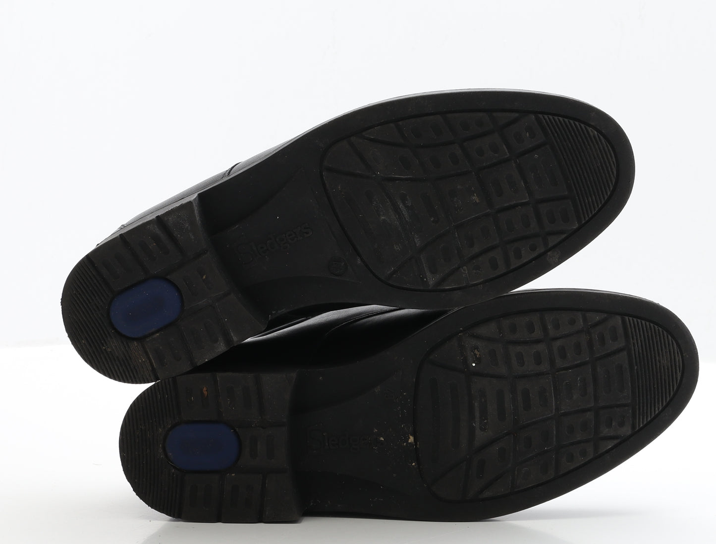 Sledgers Mens Black Leather Oxford Casual UK 9 EUR 43 - Wide Fit