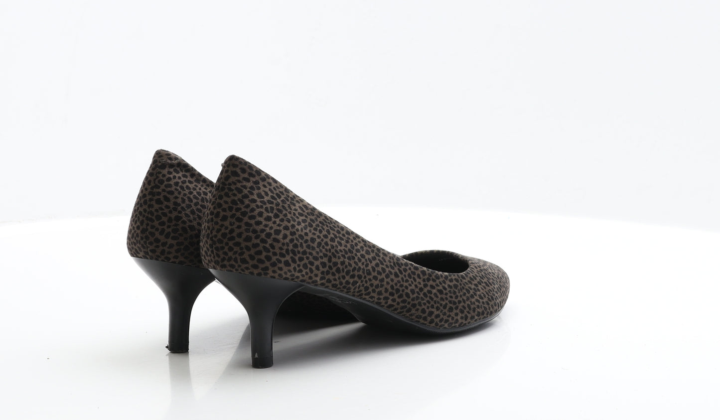 Marks and Spencer Womens Brown Geometric Faux Suede Court Heel UK 6.5 EUR 39.5