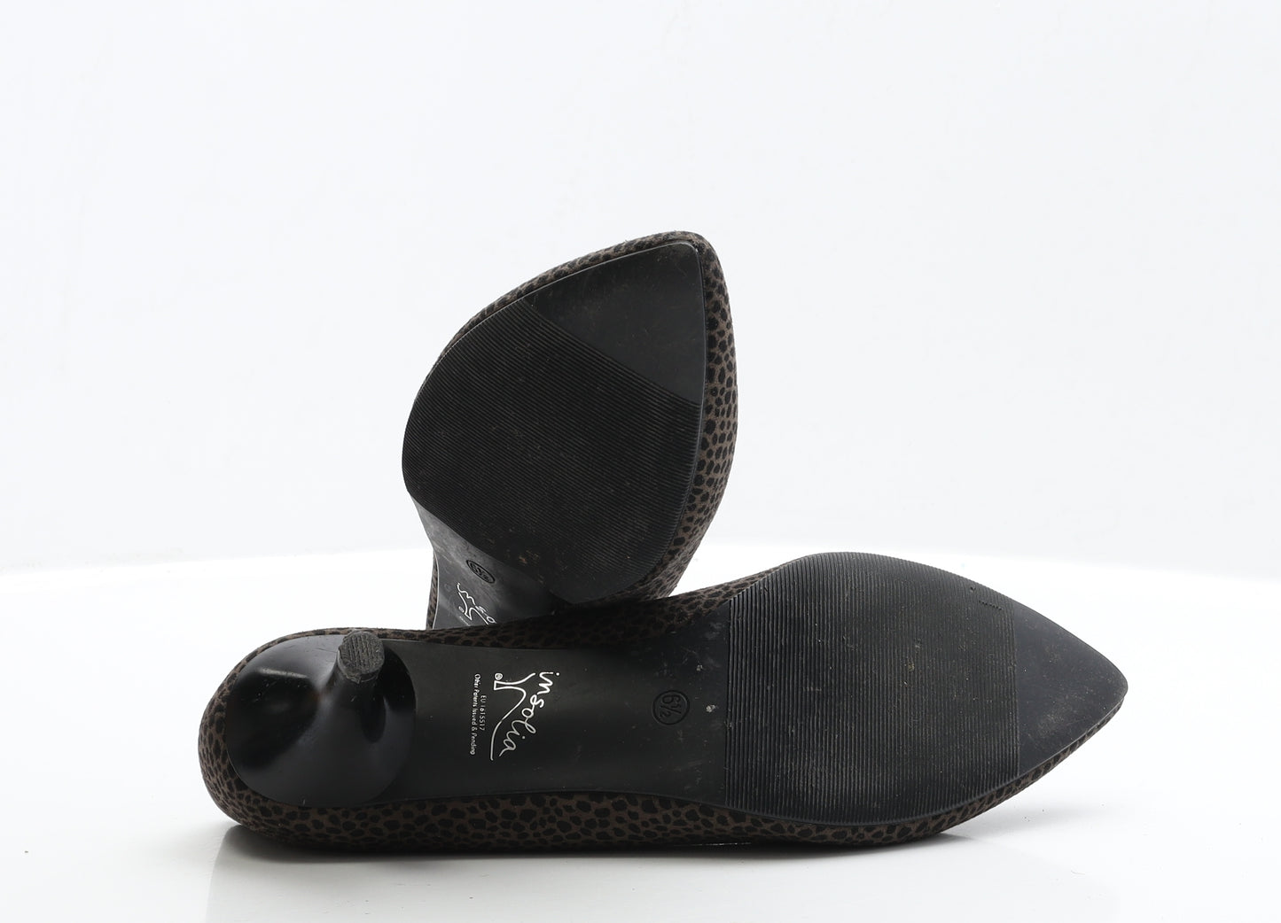 Marks and Spencer Womens Brown Geometric Faux Suede Court Heel UK 6.5 EUR 39.5