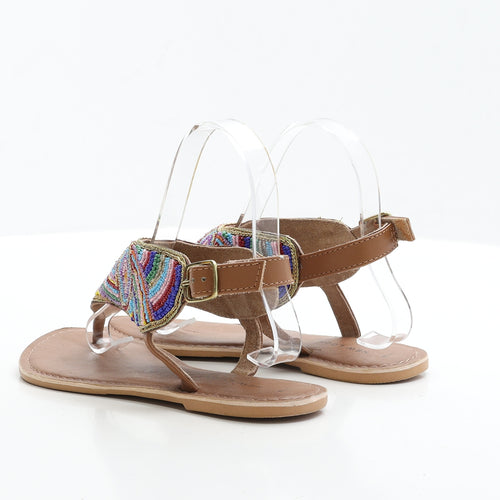 New Look Womens Multicoloured Polyester Thong Sandal UK 3 EUR 36
