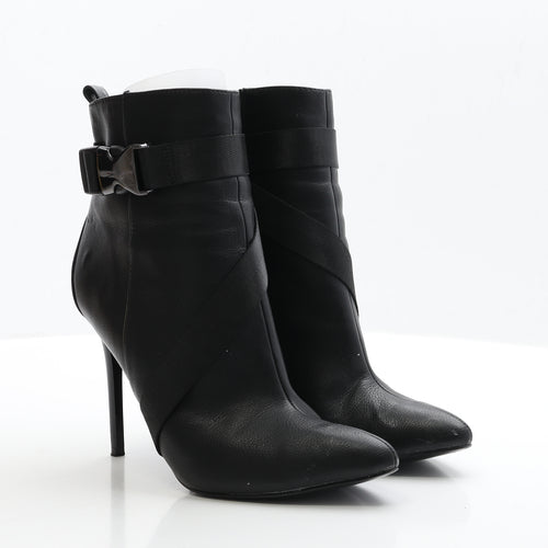 Even&Odd Womens Black Leather Bootie Boot UK 8 EUR 42