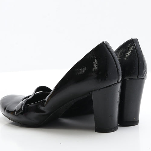 FootGlove Womens Black Patent Leather Court Heel UK 6 EUR 39