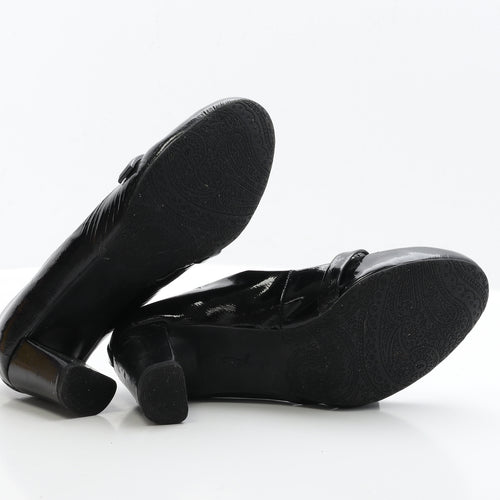 FootGlove Womens Black Patent Leather Court Heel UK 6 EUR 39