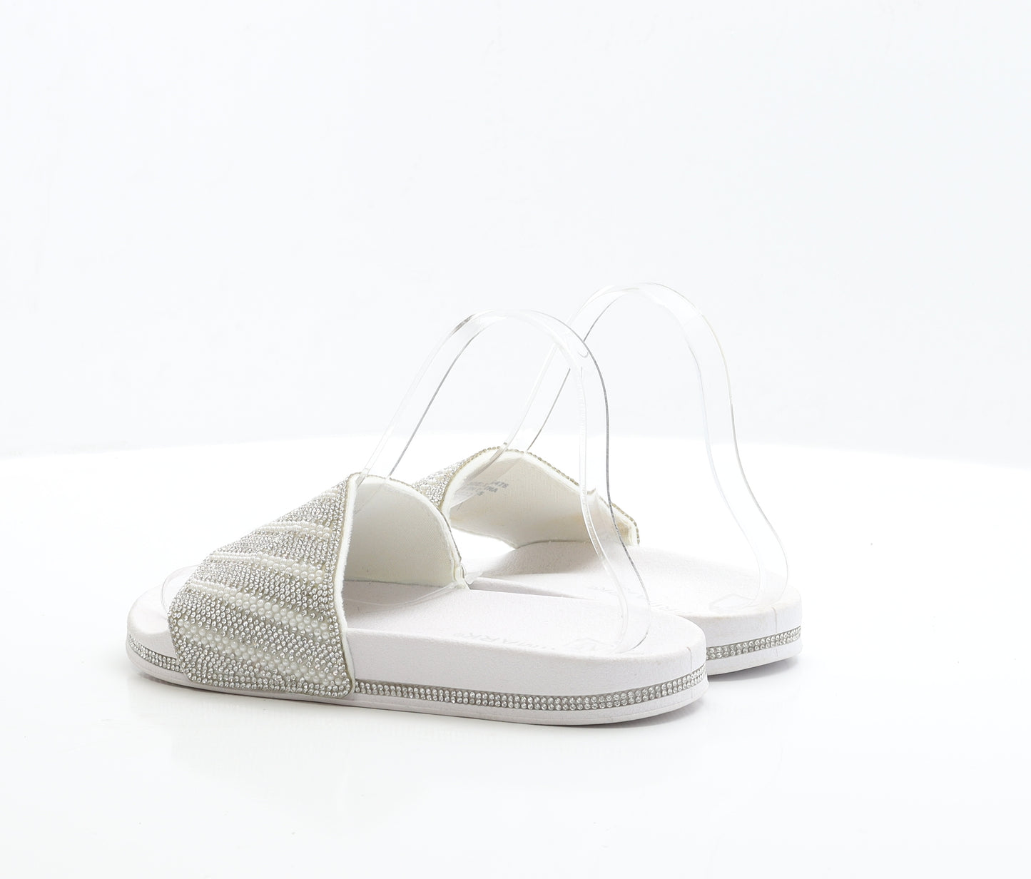 Primark Womens White Polyester Slider Slipper UK 39