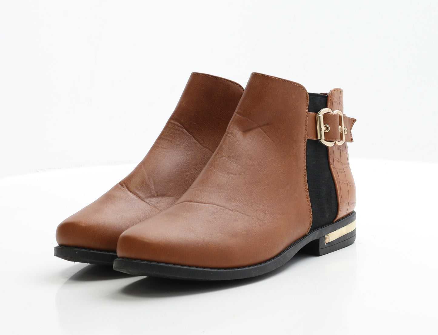 Studio Womens Brown Faux Leather Chelsea Boot UK 7 EUR 40