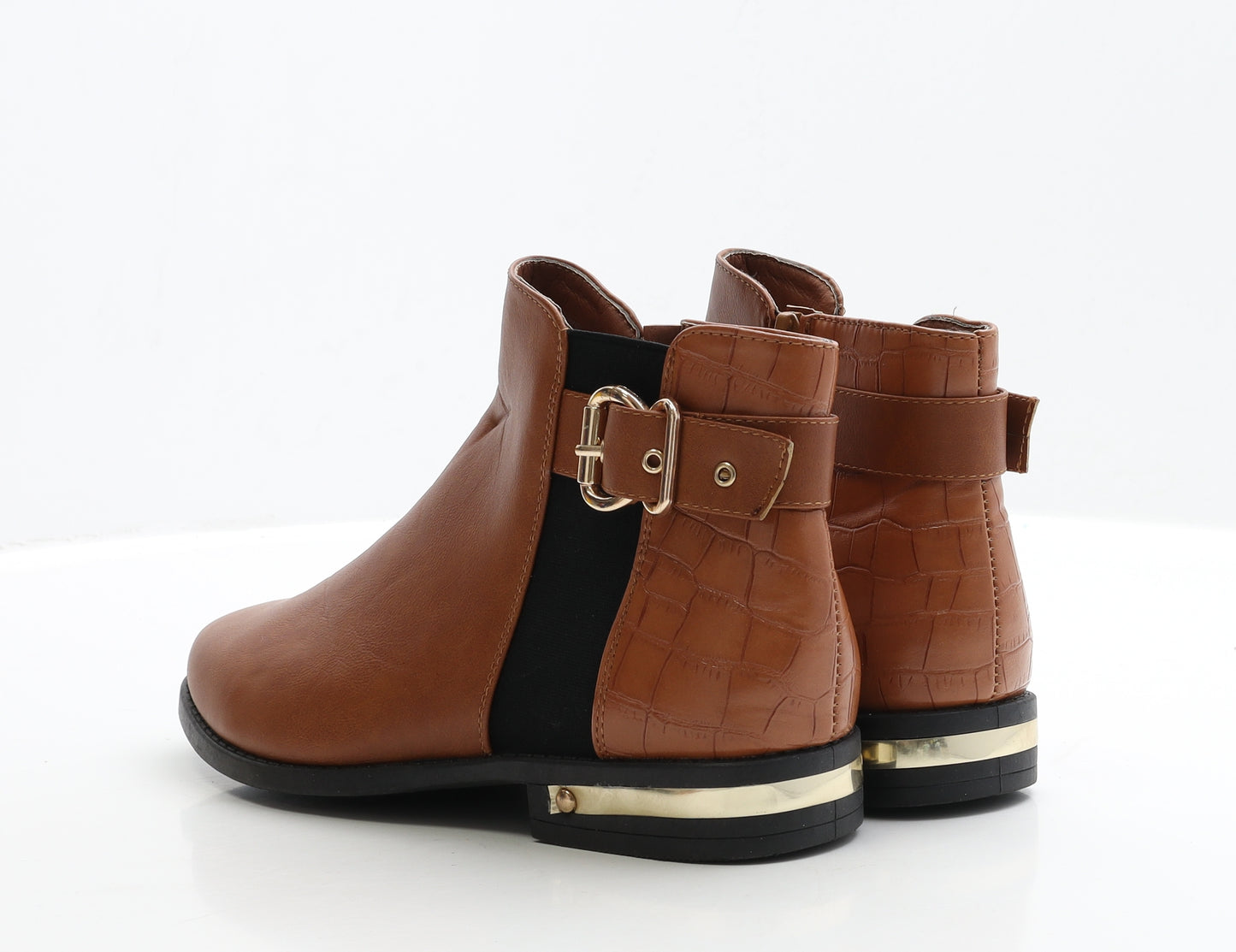 Studio Womens Brown Faux Leather Chelsea Boot UK 7 EUR 40