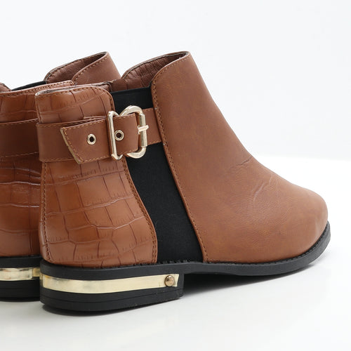 Studio Womens Brown Faux Leather Chelsea Boot UK 7 EUR 40