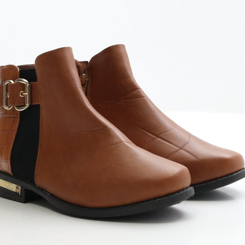 Studio Womens Brown Faux Leather Chelsea Boot UK 7 EUR 40