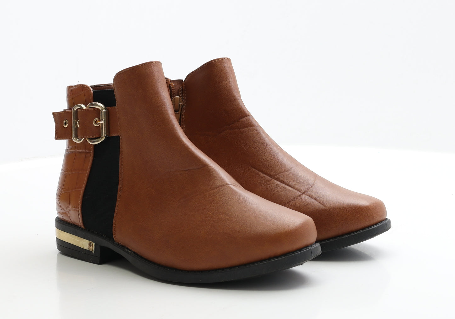 Studio Womens Brown Faux Leather Chelsea Boot UK 7 EUR 40