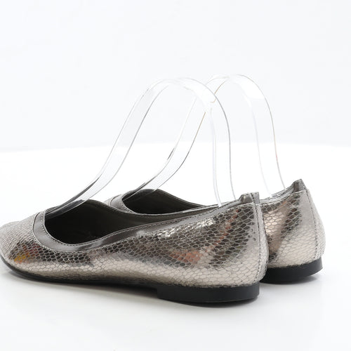 George Womens Silver Polyester Ballet Flat UK 5 EUR 38