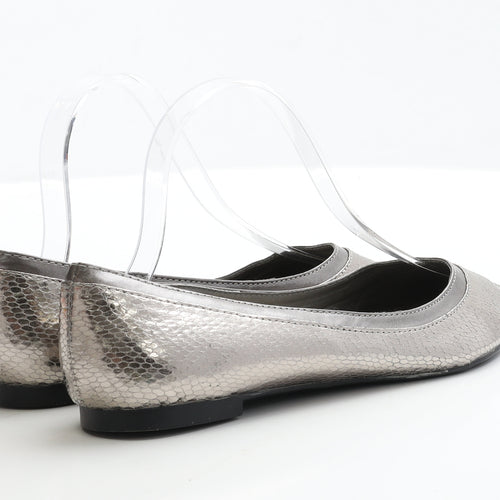 George Womens Silver Polyester Ballet Flat UK 5 EUR 38