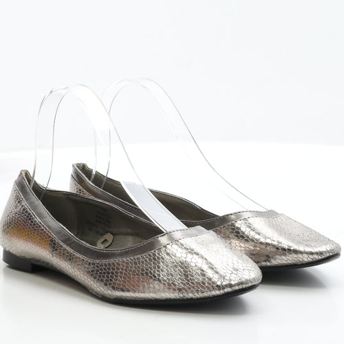 George Womens Silver Polyester Ballet Flat UK 5 EUR 38