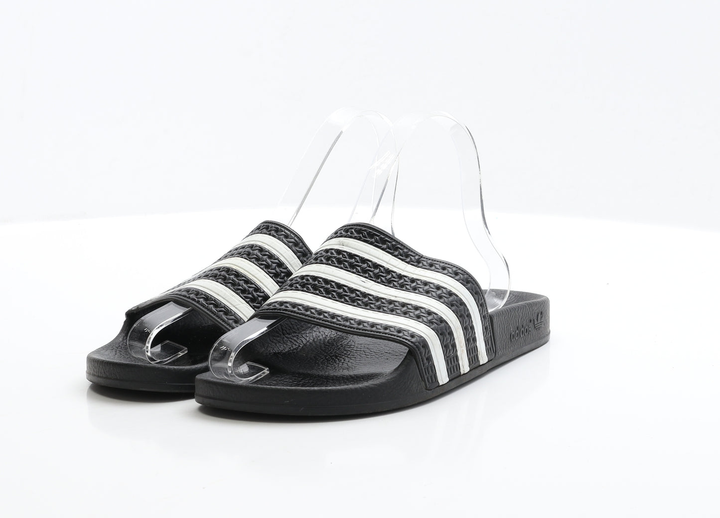 adidas Womens Black Rubber Slider Flat UK 6 EUR 39