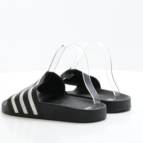adidas Womens Black Rubber Slider Flat UK 6 EUR 39