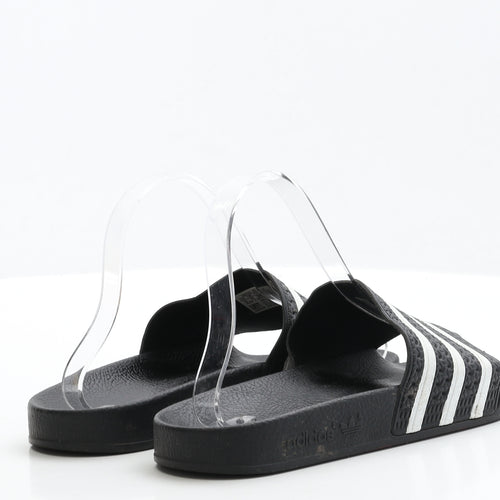 adidas Womens Black Rubber Slider Flat UK 6 EUR 39