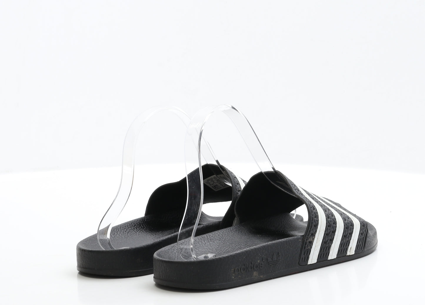 adidas Womens Black Rubber Slider Flat UK 6 EUR 39