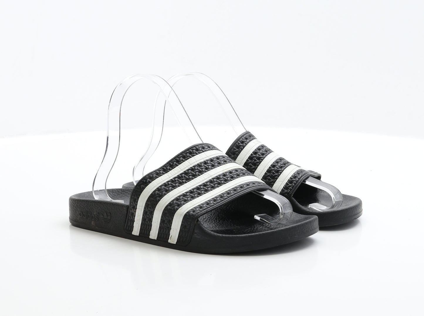 adidas Womens Black Rubber Slider Flat UK 6 EUR 39