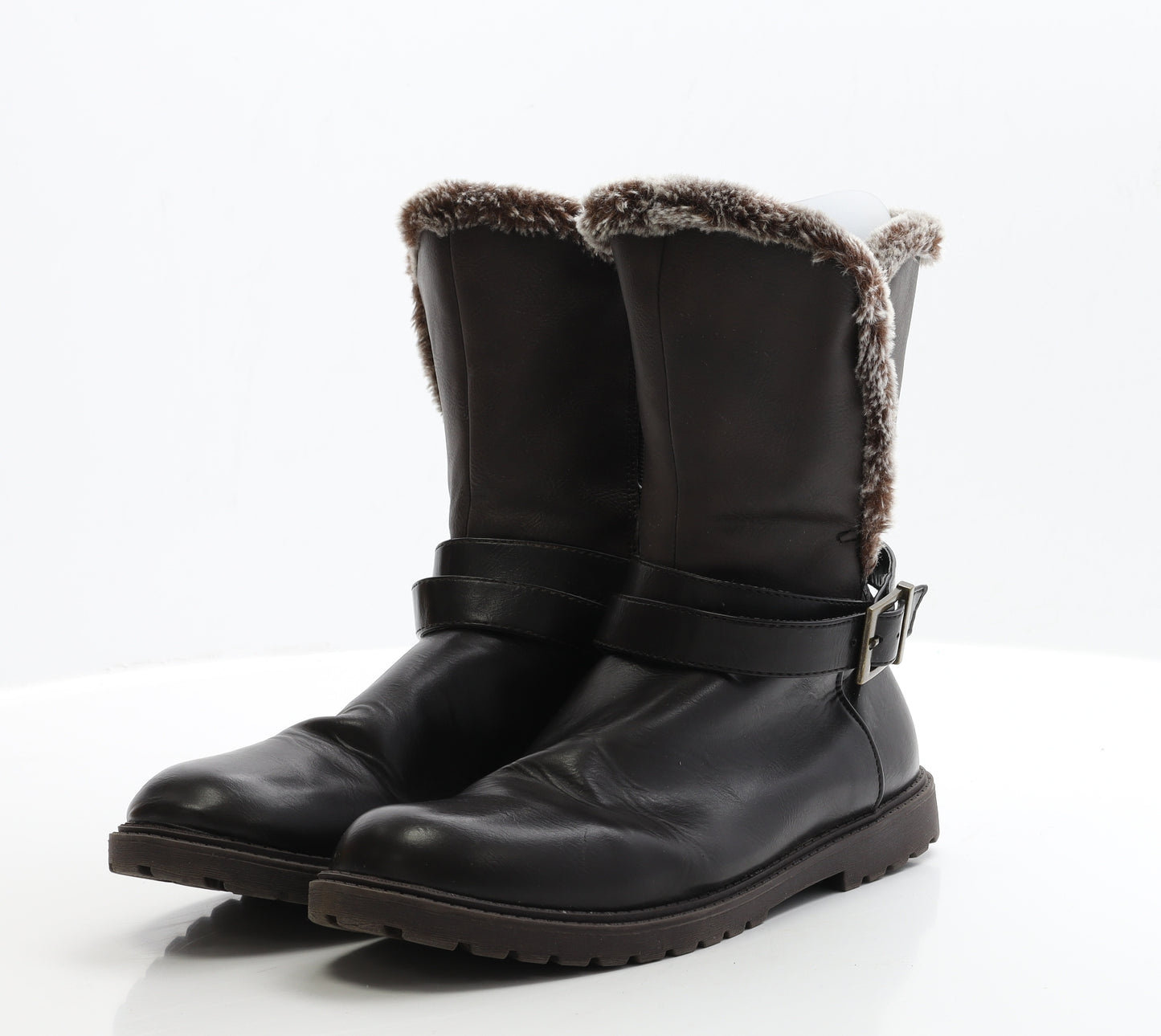 MANTARAY Womens Brown Leather Biker Boot UK 6 EUR 39