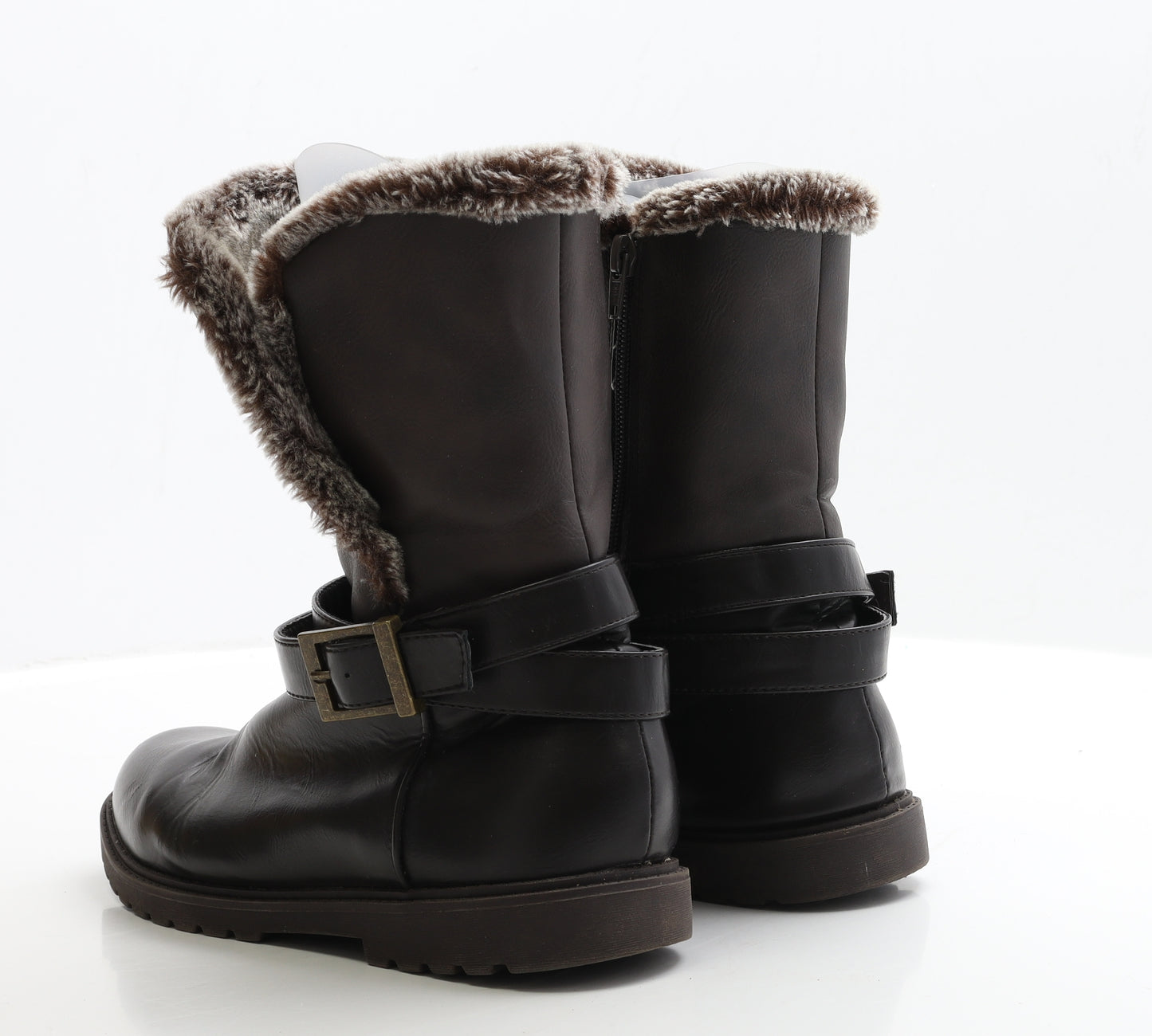 MANTARAY Womens Brown Leather Biker Boot UK 6 EUR 39