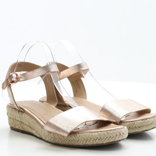 Dorothy Perkins Womens Gold Polyester Strappy Heel UK 8 EUR 41