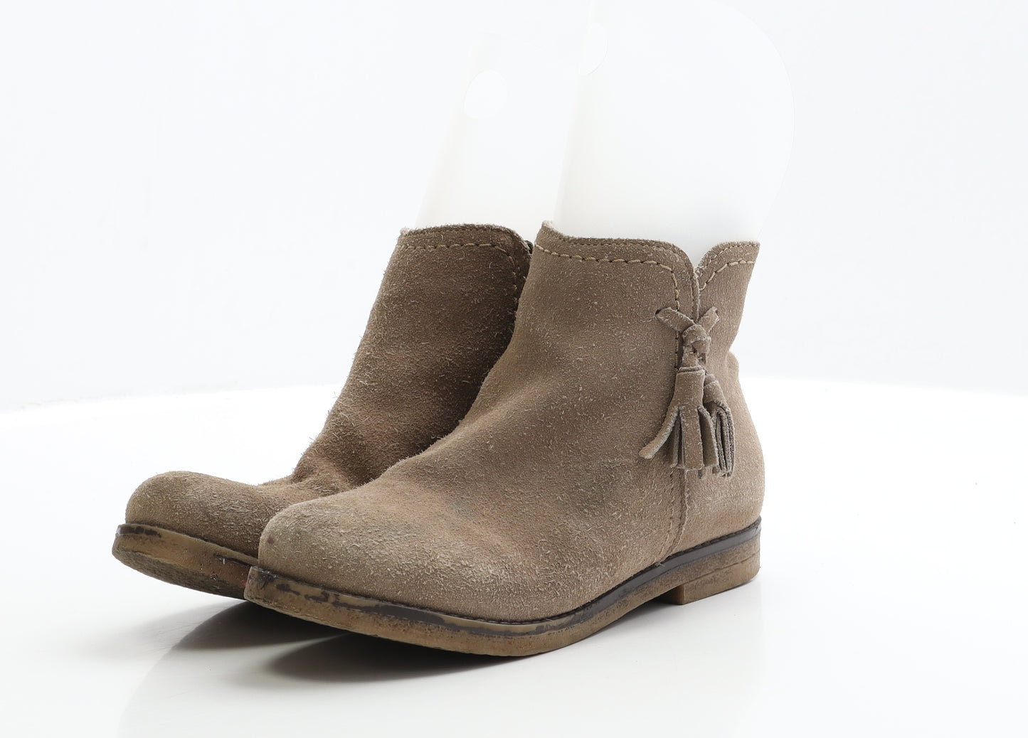 NEXT Girls Brown Faux Suede Chelsea Boot UK 2