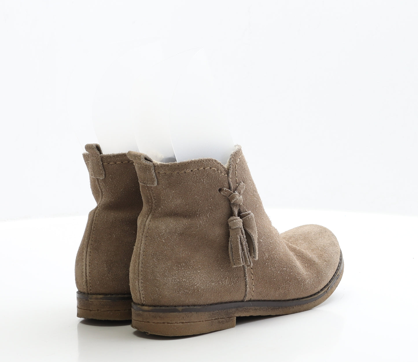 NEXT Girls Brown Faux Suede Chelsea Boot UK 2