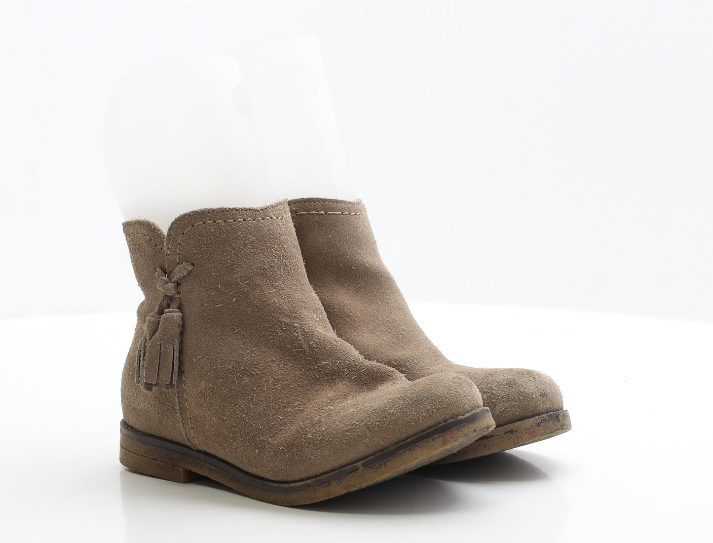 NEXT Girls Brown Faux Suede Chelsea Boot UK 2