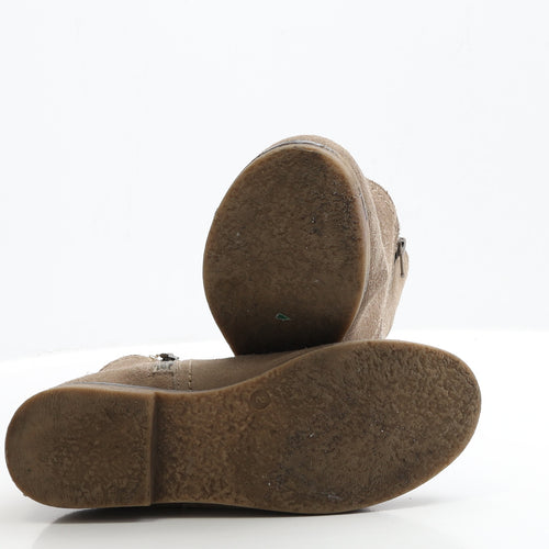 NEXT Girls Brown Faux Suede Chelsea Boot UK 2